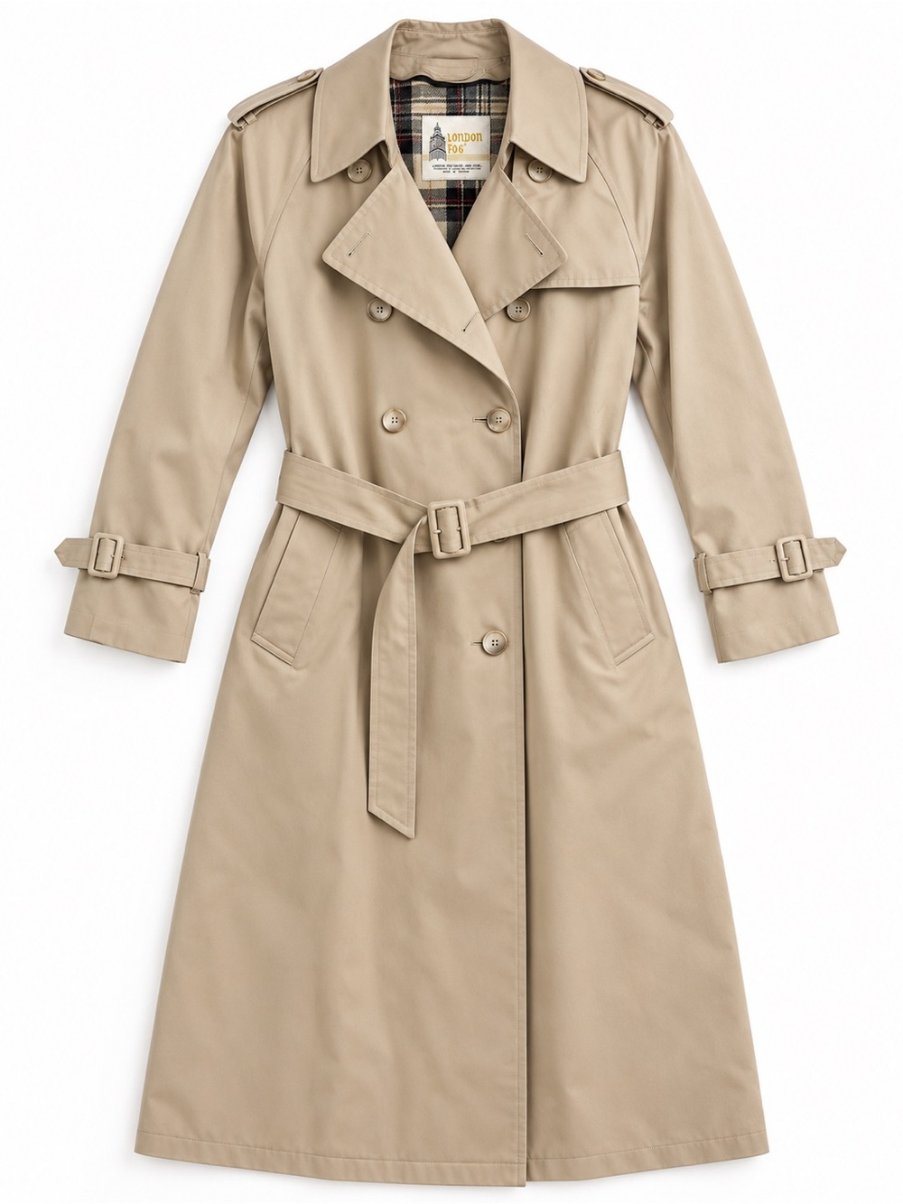 London Fog Tan Trench Coat with Belt